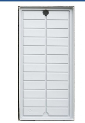 Vatten bricka 1258 x 555 x 50 mm Gr&aring;  med avrinning 