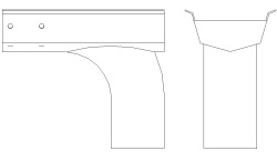 Profil f&ouml;r 175,5mm r&auml;nna - Utlopp f&ouml;r regnvatten, r&ouml;r ∅ 95mm, galvaniserad pl&aring;t