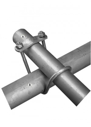 Dubbel spännbygel A1" x B2" med bult M8 pris/100st/paket